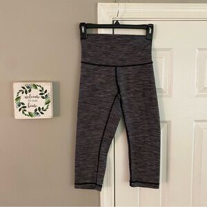 Lululemon Wunder Under High Rise Crop Leggings Wee Are From Space Black Slate 4